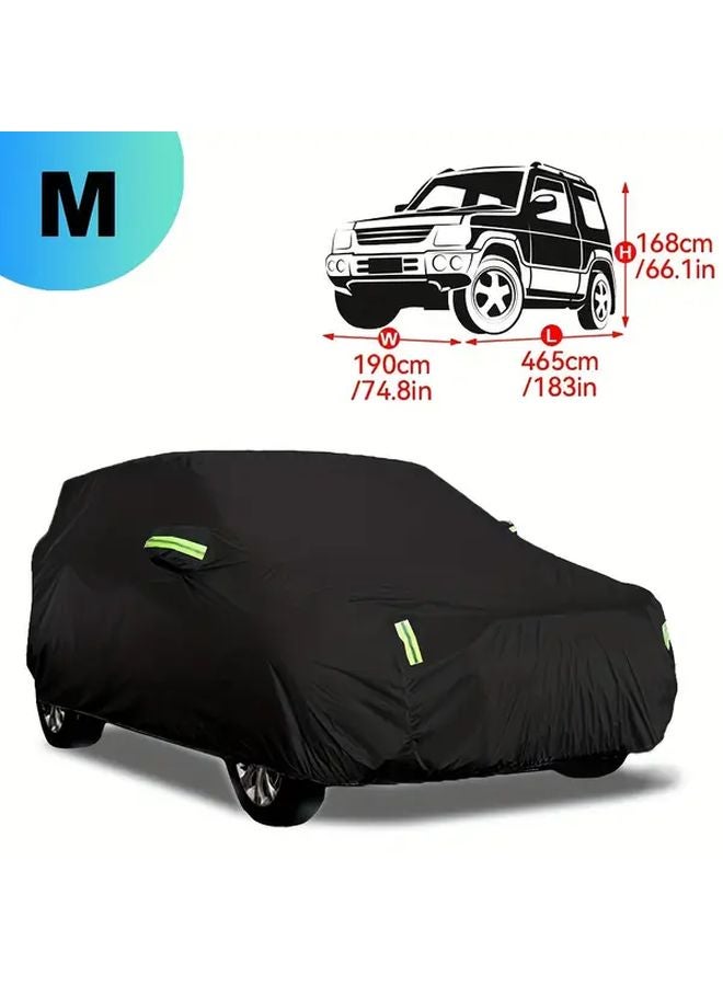 Universal SUV M Size Car Cover Outdoor All Seasons Sun UV Protection Black - Image 3